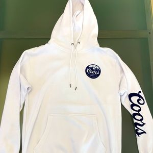Coors Banquet Brew City White Sweatshirt Hoodie Size Large-*New*